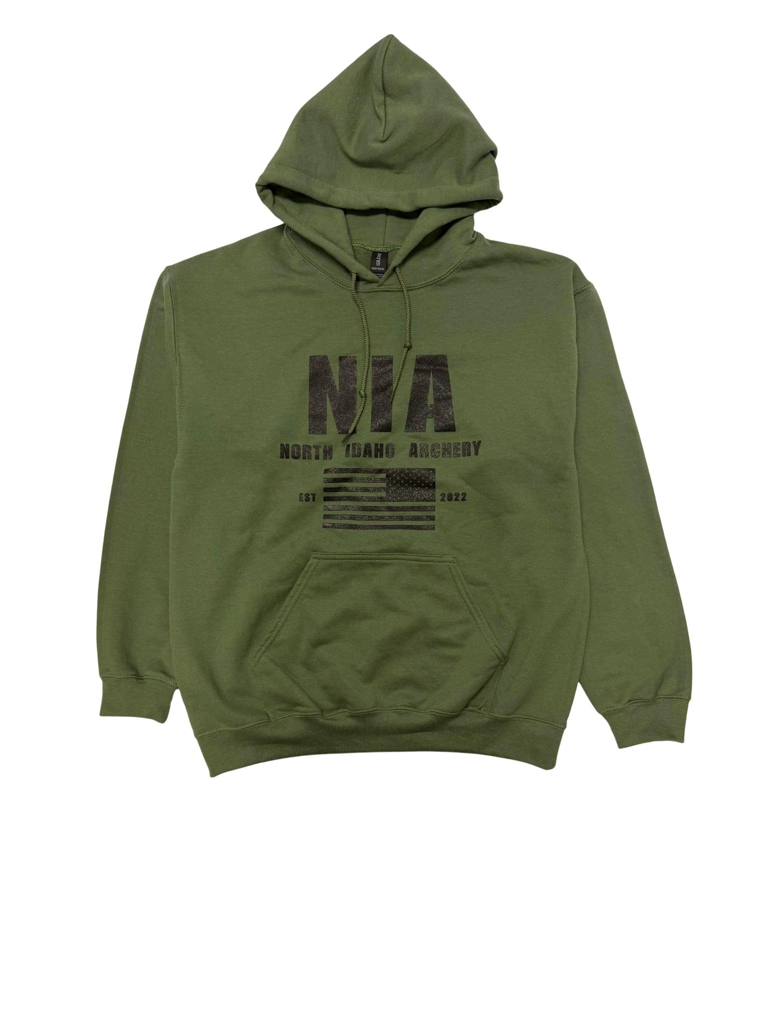 e29db7c8-b62c-4399-ad57-9c76141491ea.jpeg "Kootenai" Hooded Sweatshirt (Military Green) - Image 1